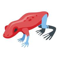 Red frog icon, isometric style vector