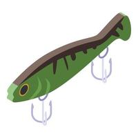 Plug lure icon, isometric style vector