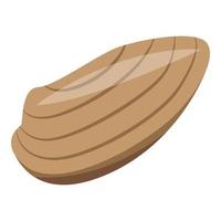 Seafood clam icon, isometric style vector