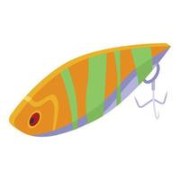 Tuna catching lure icon, isometric style vector