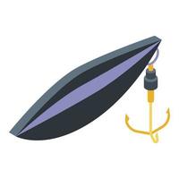 Fisherman lure icon, isometric style vector