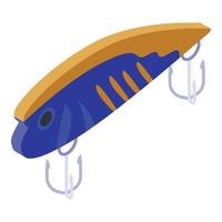 Catch fish bait icon, isometric style vector