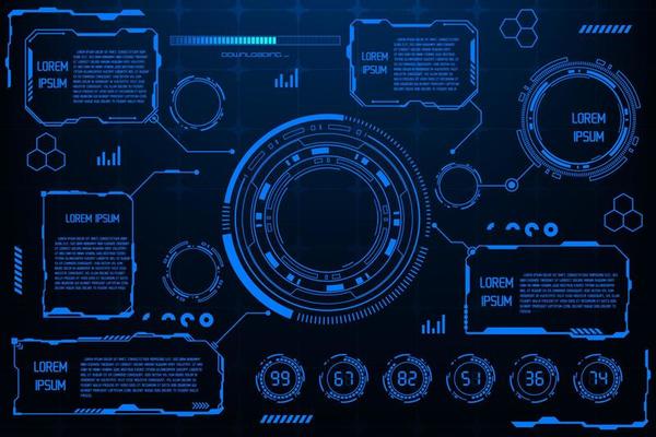 Vector futuristic interface technology concept. HUD UI frame element.