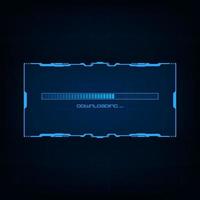 Vector progress loading bar. Sci fi hud futuristic user interface. Technology blue background.