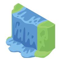 Island cascade icon, isometric style vector