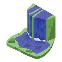 Nature cascade icon, isometric style vector