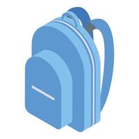 Hiking backpack icon, isometric style vector