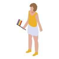 icono de desfile lgbt, estilo isométrico vector