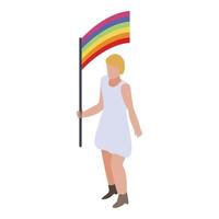 Lgbt woman icon, isometric style vector