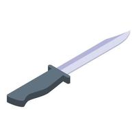 Hunter knife icon, isometric style vector
