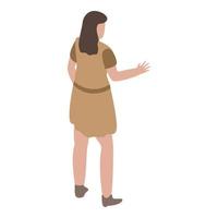 icono de safari de mujer turista, estilo isométrico vector