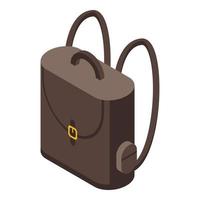 Safari backpack icon, isometric style vector