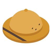 Safari hat icon, isometric style vector