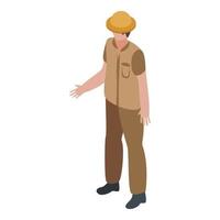 Tourist man safari icon, isometric style vector