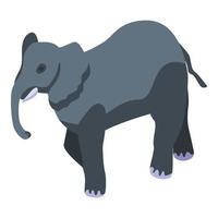 icono de elefante, estilo isométrico vector