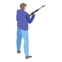 Man shooter icon, isometric style vector