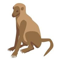 Zoo monkey icon, isometric style vector