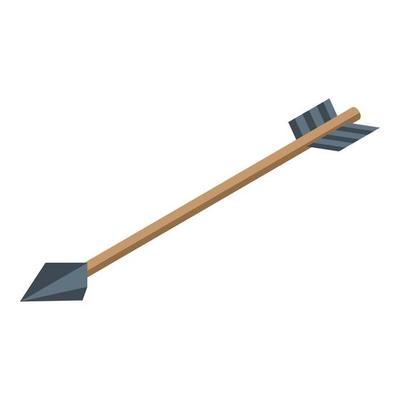 Shooting arrow icon, isometric style