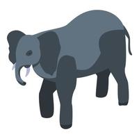 icono de elefante del zoológico, estilo isométrico vector