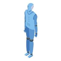 Modern robot humanoid icon, isometric style vector