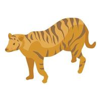 icono de tigre del zoológico, estilo isométrico vector