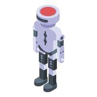 Futuristic robot icon, isometric style vector