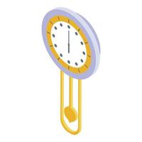 Home pendulum clock icon, isometric style vector
