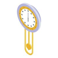 Home pendulum clock icon, isometric style vector