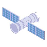 Broadcast satellite icon, isometric style vector