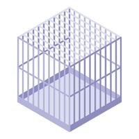 Parrot cage icon, isometric style vector