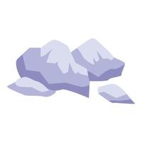 Zoo park stones icon, isometric style vector