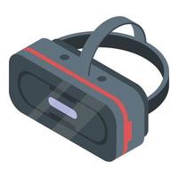 Stereoscopic game goggles icon, isometric style vector