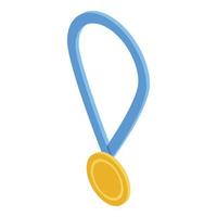 Basketball gold medal icon, isometric style vector