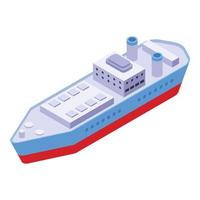 icono de barco marino, estilo isométrico vector