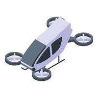 Air drone taxi icon, isometric style vector