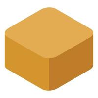 Cube toffee icon, isometric style vector