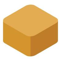 Cube toffee icon, isometric style vector