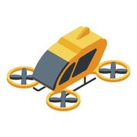 Drone taxi service icon, isometric style vector