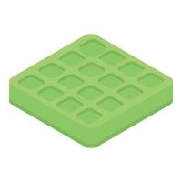 Waffle matcha tea icon, isometric style vector