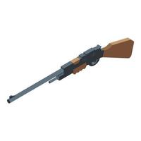 Duck hunting rifle icon, isometric style vector