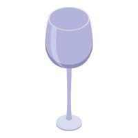 icono de cristalería de vino, estilo isométrico vector