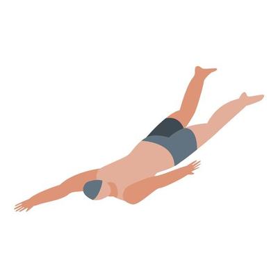 Speed triathlon swimming icon, isometric style