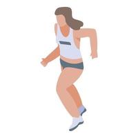 Triathlon running icon, isometric style vector