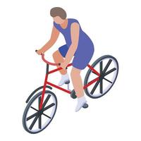 Competition triathlon cycling icon, isometric style vector