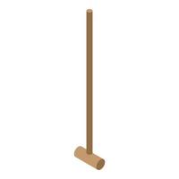 Croquet wood mallet icon, isometric style vector