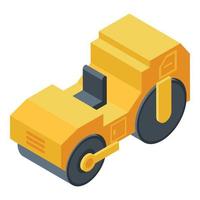 Roller compactor icon, isometric style vector