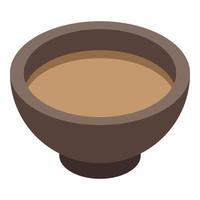 Tea ceremony bowl icon, isometric style vector