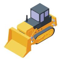 Crawler tractor icon, isometric style vector