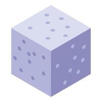 Sugar cube icon, isometric style vector