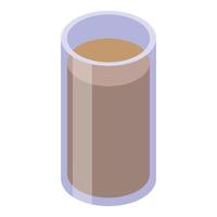 Latte glass icon, isometric style vector